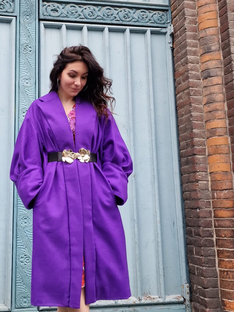 manteau violet couture
